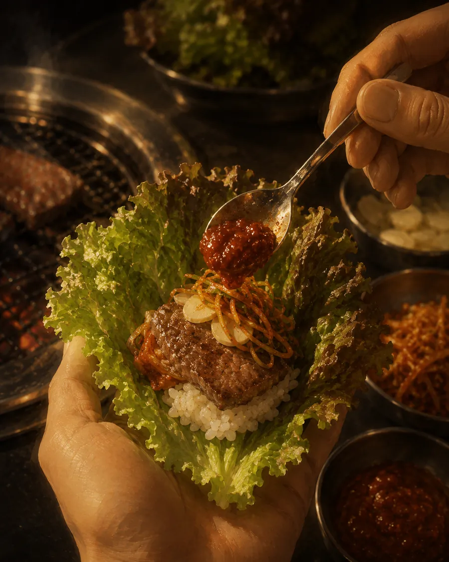 Ssamjang added as the finishing touch